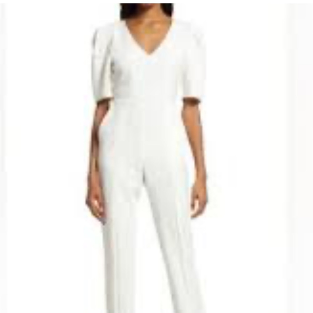 NWT Chelsea 28 Puff Sleeve Jumpsuit Sz 1X #V4